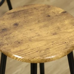 Rootz Barbordssæt - Industrielt Design - 5 Stk.bordsæt - 1 Barbord - 4 Barstole - Siddeområde - Køkkenbord - Sort + Brun - 110L x 50W x 89,5H cm.