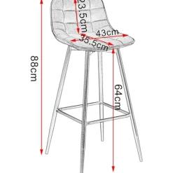 Rootz barstol - Designer barstol, bordskammel - kunstlæder, metalben - komfortable og ergonomiske, robuste og holdbare, alsidige og stilfulde - sædehø | Fyndiq