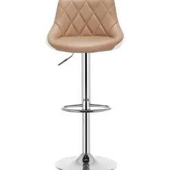 Rootz Barstol - Justerbar bordstol - Drejelig barstol - Komfortabel, Alsidig, Holdbar - Forkromet stål, Kunstlæder - 38cm x 35cm, Højde 84cm-106cm