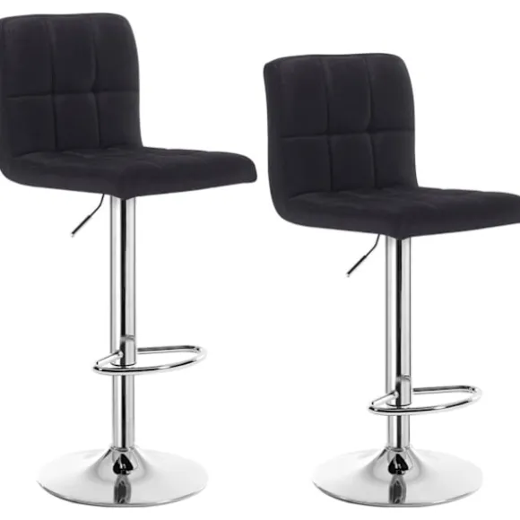 Rootz Barstol - Justerbar barstol - Ergonomisk bordskammel - Holdbart hørsæde - Metalstel - Gulvbeskyttelse - 92cm-114cm x 44cm x 38cm