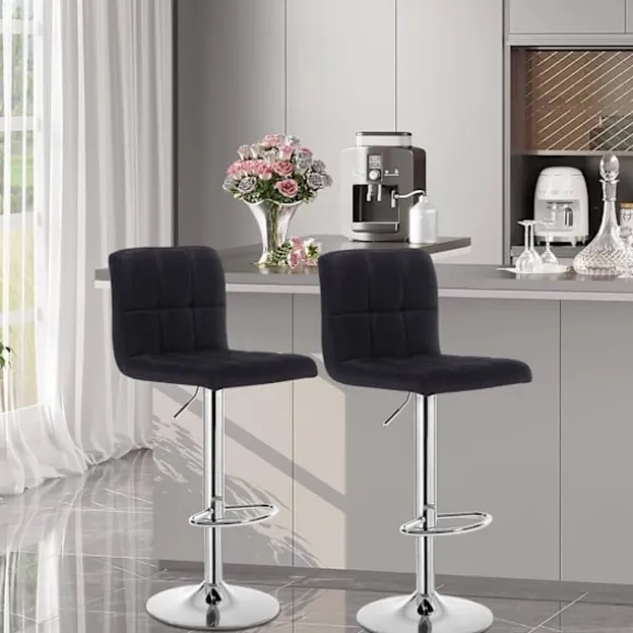Rootz Barstol - Justerbar barstol - Ergonomisk bordskammel - Holdbart hørsæde - Metalstel - Gulvbeskyttelse - 92cm-114cm x 44cm x 38cm