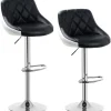 Rootz Barstol - Justerbar bordstol - Drejelig barstol - Komfortabel, ergonomisk, nem montering - Forkromet stål, imiteret læder - 38cm x 35cm, 84cm-10 | Fyndiq