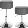 Rootz Barstol drejestol - Roterende skammel - Justerbar højde - Kunstlæder - 33,5 cm - 52-67 cm - 38,5 cm - 120 kg belastning - Nem montering