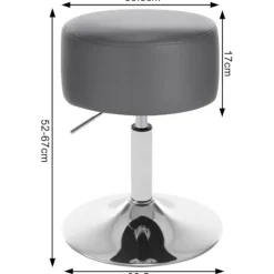 Rootz Barstol drejestol - Roterende skammel - Justerbar højde - Kunstlæder - 33,5 cm - 52-67 cm - 38,5 cm - 120 kg belastning - Nem montering