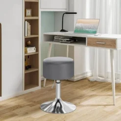 Rootz Barstol drejestol - Roterende skammel - Justerbar højde - Kunstlæder - 33,5 cm - 52-67 cm - 38,5 cm - 120 kg belastning - Nem montering
