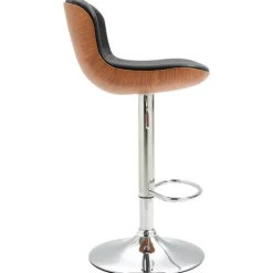 Rootz Barstole - Fodstøtte - Sæt med 2 - Højdejusterbar - Roterbar - 46 x 53,5 x 85-106 cm - Sort - Sølv - PU