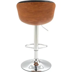 Rootz Barstole - Fodstøtte - Sæt med 2 - Højdejusterbar - Roterbar - 46 x 53,5 x 85-106 cm - Sort - Sølv - PU