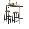 Rootz Bart -bord med 2 barkrakker - Stående bord og stole - Bar Set - Rumbesparende design - 40x100x90 cm bord, 32 cm D x 65 cm H -afføring
