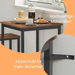 Rootz Bartisch Kitchen Table - Standing Table - Gathering Table - Vintage Style - Rumbesparende design - 60 x 60 x 92 cm