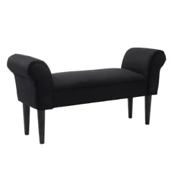 Rootz BedBench - Sort - Konstrueret træ, skum - 40,15 cm x 12,2 cm x 20,07 cm