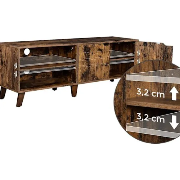 Rootz Big Oaks 2 TV-skab - TV-møbler Industriel - TV-bord Retro - Industriel - Brun - 140 x 40 x 45 cm