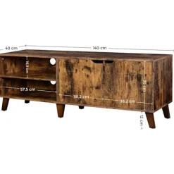 Rootz Big Oaks 2 TV-skab - TV-møbler Industriel - TV-bord Retro - Industriel - Brun - 140 x 40 x 45 cm