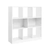 Rootz Bogreol - Bogreol - 8 Rum Bogreol - Moderne reol - Reol - Åben reol - Høj reol - Hjørne reol - Bogreol Organizer - Hvid - 97,5 x 100 x 30 cm