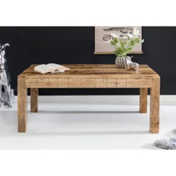 Rootz bord 110 x 60 x 47 cm massivt træ Mango Natur - Stuebord i landlig stil Rustikt sofabord Stue i massivt træ