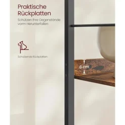 Rootz Brown & Black Bookhelf - Bogreol - Opbevaringsenhed - Høj kapacitet - 30 cm x 60 cm x 178 cm
