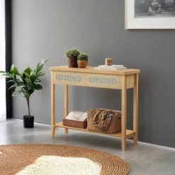 Rootz Brown Console Table - Entryway Table - Hallway Table - Holdbar MDF - 30 cm x 80 cm x 100 cm