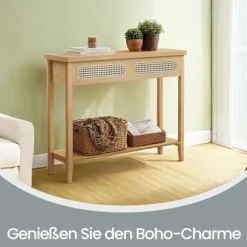 Rootz Brown Console Table - Entryway Table - Hallway Table - Holdbar MDF - 30 cm x 80 cm x 100 cm