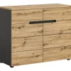 Rootz Canu Garderobe - Kommode - Grå - Artisan Look - Rumbesparende - 100x81x40 cm, bæredygtig FSC -certificerede møbler.