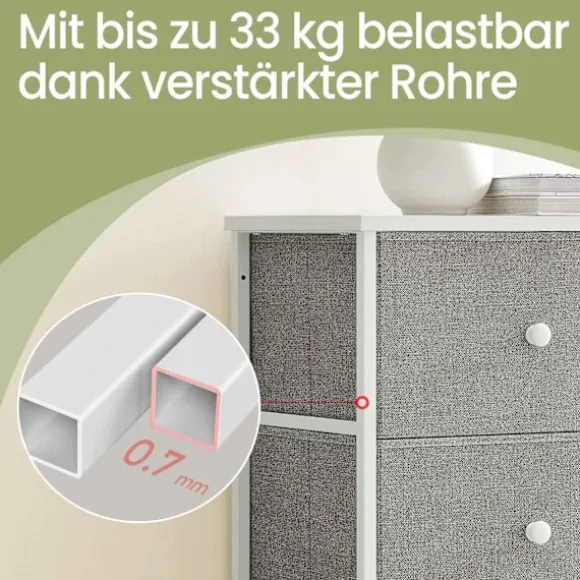 Rootz Chest of skuffe Closet - Fabric Dresser - Storage Cabinet - Letvægt - 30 x 80 x 71 cm