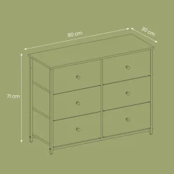 Rootz Chest of skuffe Closet - Fabric Dresser - Storage Cabinet - Letvægt - 30 x 80 x 71 cm