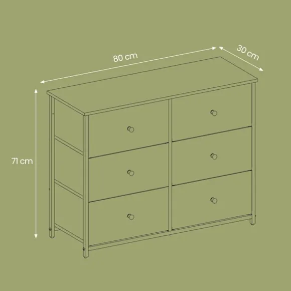 Rootz Chest of skuffe Closet - Fabric Dresser - Storage Cabinet - Letvægt - 30 x 80 x 71 cm