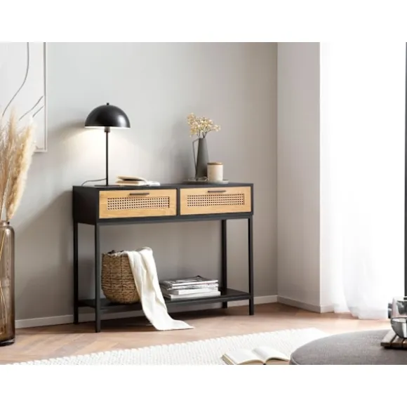Rootz Chic konsolbord - Entrébord - Gangbord - Wienervævede fronter - Opbevaringsplads - 100 cm x 30 cm x 75 cm