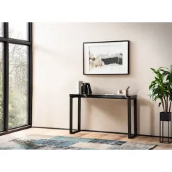 Rootz Chic konsolbord - Moderne skrivebord - Arbejdsbord - Robuste metalben - Elegant marmorlook - 120 cm x 40 cm x 76 cm