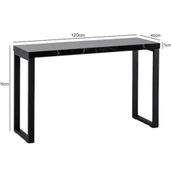 Rootz Chic konsolbord - Moderne skrivebord - Arbejdsbord - Robuste metalben - Elegant marmorlook - 120 cm x 40 cm x 76 cm
