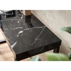 Rootz Chic konsolbord - Moderne skrivebord - Arbejdsbord - Robuste metalben - Elegant marmorlook - 120 cm x 40 cm x 76 cm