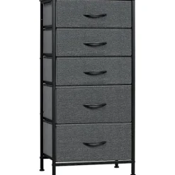 ROOTZ CHOST OF THEBLEERS - KOLLER - Opbevaringsskab - 5 skuffer - Metalramme - Vintage Wood Look - 45,5x95,5x30 cm