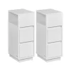 Rootz Cloud White sengeborde - Træspånplader - MDF - Natborde - 30 cm x 25 cm x 65 cm - Max belastning 45,4 kg - 2-delt sæt