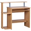 Rootz Computerbord Bøgetræ 94 x 90 x 48 cm med tastaturforlænger - Laptopbord uden hjul med fastgørelse - PC-bord med printeropbevaringspladsbesparend | Fyndiq