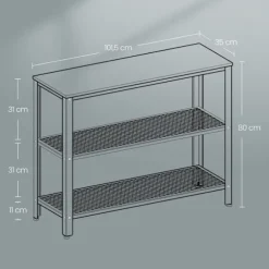 Rootz Console Table - Entryway Table - Smal Sofa Table - Vintage Brown & Black - Industrial Design - 101,5 cm x 35 cm x 80 cm