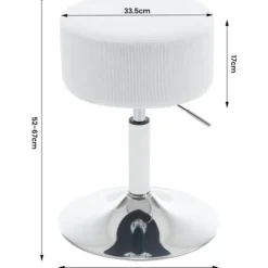 Rootz Corduroy Justerbar drejestol - Makeupstol - Møbelsæde - Åndbart sæde - 33,5 cm x (52-67 cm) x 33,5 cm