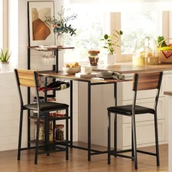 Rootz 3-delt barbordssæt - Pubbord - Højt bord - Vinopbevaring - 110-140 cm x 40 cm x 116 cm