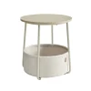 Rootz 3-delt sidebord - Beige bord - Spånplade stål polyester - Opbevaringskurv - Letvægts - Robust konstruktion - 45cm x 50cm x 50cm