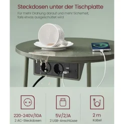 Rootz 3-delt sidebord - Forest Green Creme White - Spånplade Stål Polyester - Bærbare udendørsmøbler - Opbevaringskurv - Letvægts - 45cm x 50cm x 50cm | Fyndiq