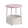Rootz 3-delt sidebord - Stofkurv - Pastel Pink Cloudy White - Spånplade stål Polyester - Opbevaringsløsning - Nem montering - Letvægts - 45 cm x 50 cm | Fyndiq