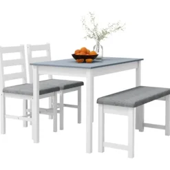 Rootz 4-delt spisebordssæt - Spisestuemøbler - Pladsbesparende spisebordssæt - Komfortable siddepladser - Nem vedligeholdelse - 108 cm x 65 cm x 75 cm | Fyndiq