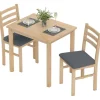 Rootz 3-delt spisebordssæt - Køkkenbord - Pladsbesparende bordsæt - MDF & Skum - 60 cm x 74,5 cm - Brun & Grå