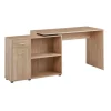 Rootz design hjørneskrivebord med hylde Sonoma 120 x 75,5 x 106,5 cm - Moderne kontorbord Computerbordstudie - Vinkelskrivebord hjemmekontor