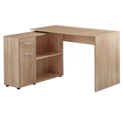 Rootz design hjørneskrivebord med hylde Sonoma 120 x 75,5 x 106,5 cm - Moderne kontorbord Computerbordstudie - Vinkelskrivebord hjemmekontor