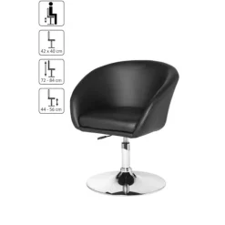 Rootz design relax lænestol lounge lænestol syntetisk læder cocktail lænestol sort - Drejelig lænestol - Spisestuestol 120 kg - Club lænestol læder lo | Fyndiq