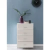 Rootz Design Skænk Hvid Højglans 60x90x30 cm Skænk Træ Moderne - Smal skuffe kommode Spisestue - Lille universalskab entre Linned kommode soveværelse | Fyndiq