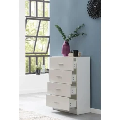 Rootz Design Skænk Hvid Højglans 60x90x30 cm Skænk Træ Moderne - Smal skuffe kommode Spisestue - Lille universalskab entre Linned kommode soveværelse | Fyndiq
