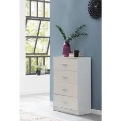 Rootz Design Skænk Hvid Højglans 60x90x30 cm Skænk Træ Moderne - Smal skuffe kommode Spisestue - Lille universalskab entre Linned kommode soveværelse | Fyndiq