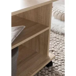Rootz Design sofabord 95 x 51 x 54,5 cm Sonoma drejeligt med hjul - Sofabord Sofabord - Sofabord Loungebord - Sofabord med opbevaringsplads