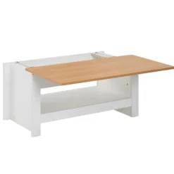 Rootz design sofabord 85 X 47 X 45 cm hvid - eg - Stuebord med opbevaringsplads - Sofabord med opbevaringsrum Moderne - Firkantet sofabord