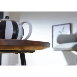 Rootz Design sofabord 122x36x63 cm Sheesham med metalben Sort - Nyrebord Massivt træ Grå - Træbordben Metal - Cool massivt træbord - Bord Flad Moderne | Fyndiq