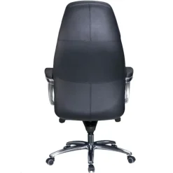 Rootz designer kontorstolebetræk i ægte læder sort skrivebordsstol op til 120 kg - XXL design direktionsstol, højdejusterbar - Ergonomisk drejestol me | Fyndiq